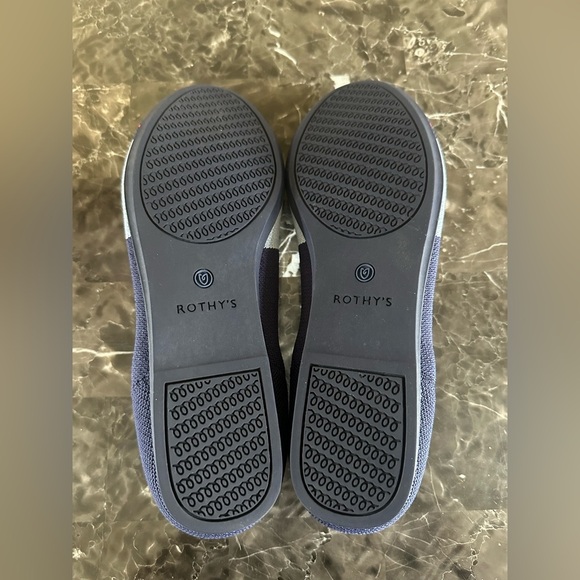 Rothy’s Navy Light Blue Red Stripe Colorblock Rounded Flats Size 8.5 - Picture 8 of 10